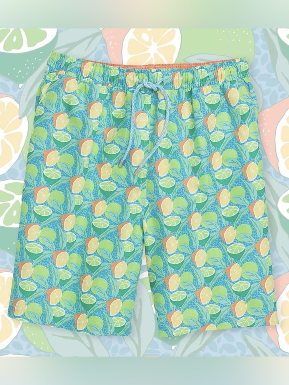 Peter Millar Men’s Citrus Swim Trunks Size M Lemon Lime Design
